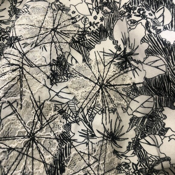 Christopher & Banks Jacket Womens Medium Black White Floral Embroidery - Picture 4 of 9